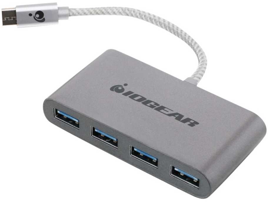 HUB USB IOGear HUB-C, USB-C Prie 4 prievadų