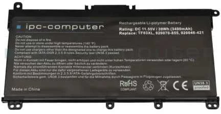 Hewlett Packard (HP) Baterija HP arba HP Pavilion 15-CD, 11,5 V, 3470 mAh (920070-855)