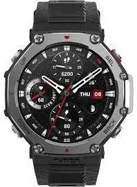 Išmanusis laikrodis Amazfit T-Rex 3, Nerudijančio plieno korpusas su onikso spalvos silikoniniu dirželiu