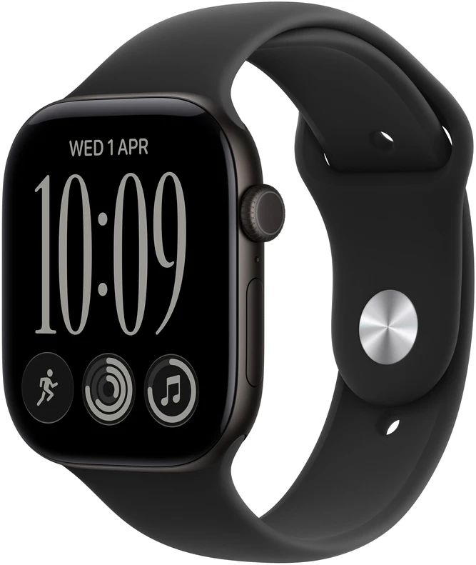 Išmanusis laikrodis Apple Watch Series 12 GPS 42mm Juodas Aliuminio Gehäuse mit Juodas Sport Band - S/M