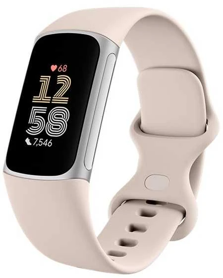 Išmanioji apyrankė Fitbit Charge 6, Sidabro spalvos korpusas su kreminės spalvos apyranke