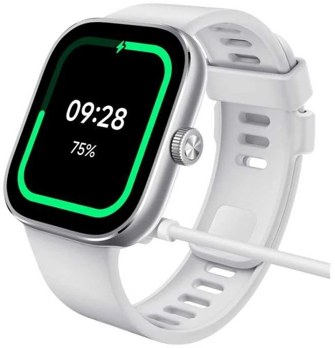 Išmanusis laikrodis Redmi Watch 4,  Sidabrinės spalvos apvadas su pilkos spalvos silikoniniu dirželiu