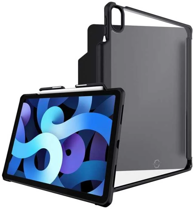 „ITskins“ dėklas „iPad Air 2020“ (4 karta) – hibridinis/juodas