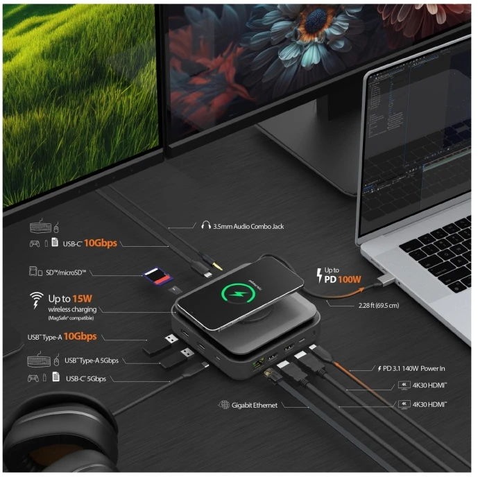 „j5create“ USB-C prijungimo stotelė / replikatorius (JCD3199-N)