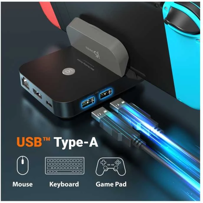 J5create - Mini įkrovimo stotelė, skirta „Nintendo Switch“