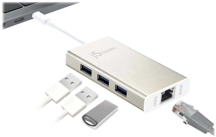 J5create – USB-C gigabito eterneto ir šakotuvo daugiafunkcis adapteris