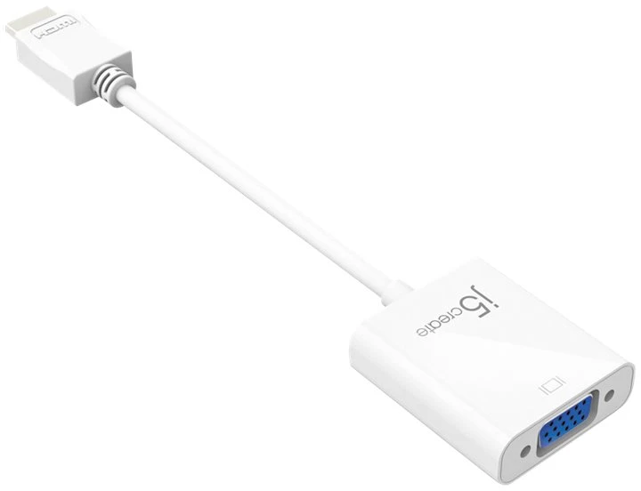 J5CREATE J5sukurkite HDMI į VGA adapterį (HDMI m - VGA f 3.5mm Audio f 10cm; spalvota balta) JDA213-N