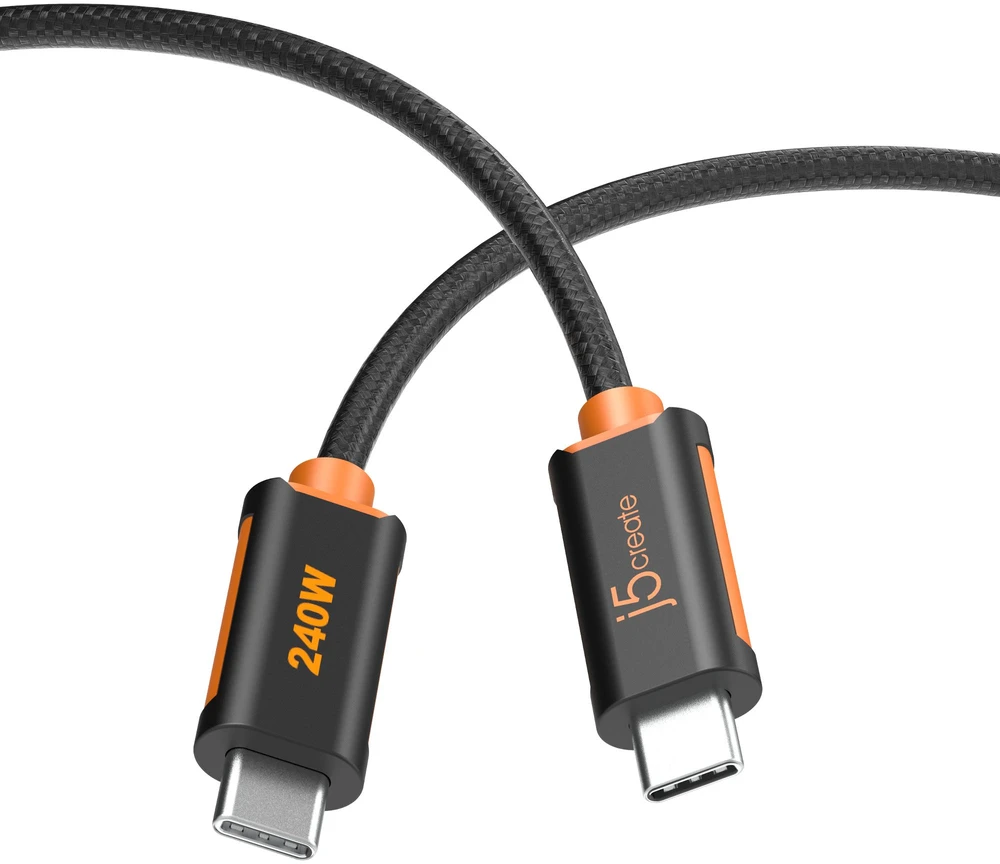 J5CREATE USB-C 240W greito įkrovimo kabelis 1 m