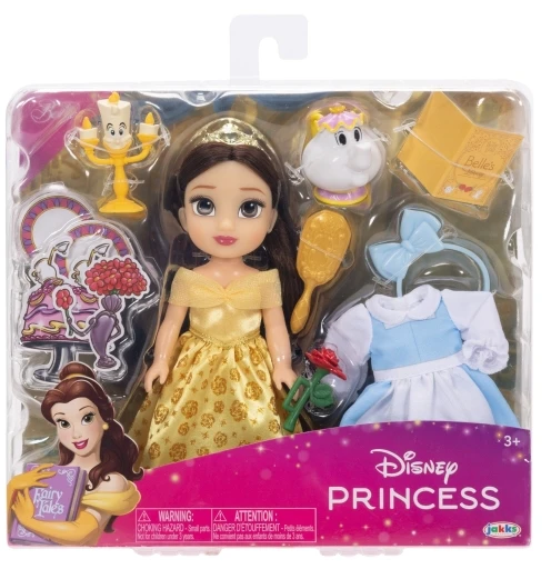 Jakks Disney gražuolė ir pabaisa Belle mini lėlė 16 cm + priedai