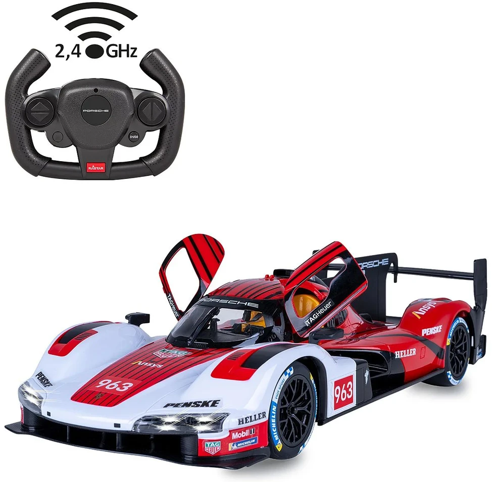 Jamara Porsche 963 LMDH 1:14 raudona 2,4 GHz rankinės durys (402261)