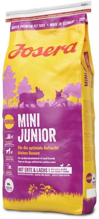 Josera MiniJunior antiena and lašiša sausas pašaras mažų veislių jauniems šunims su antiena ir lašiša, 10 kg
