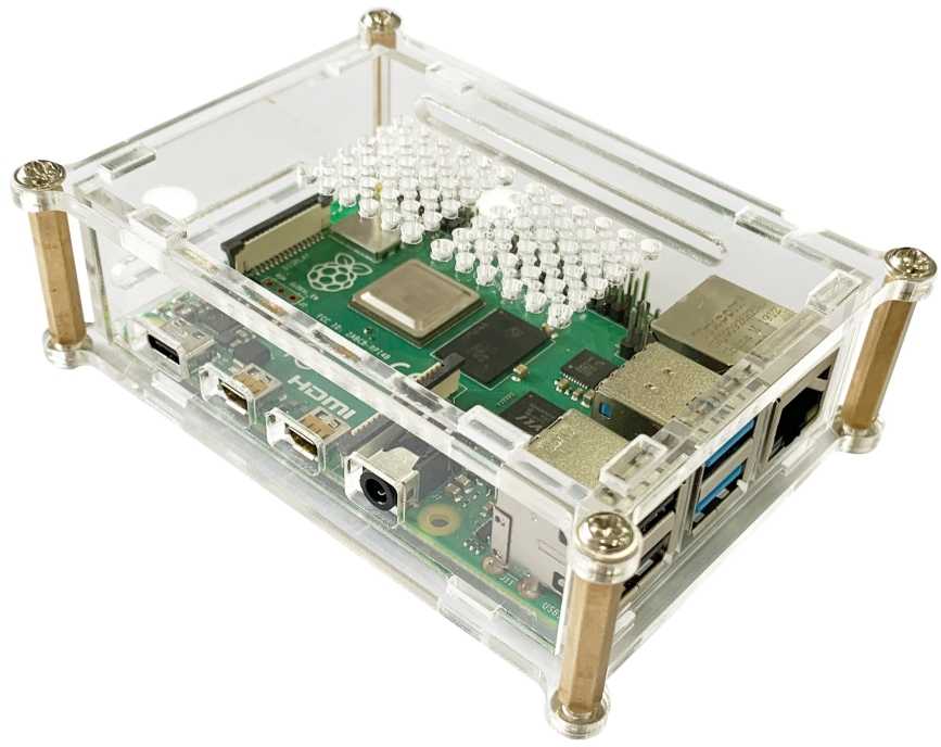 Korpusas Joy-IT Raspberry Pi 4 Transpar