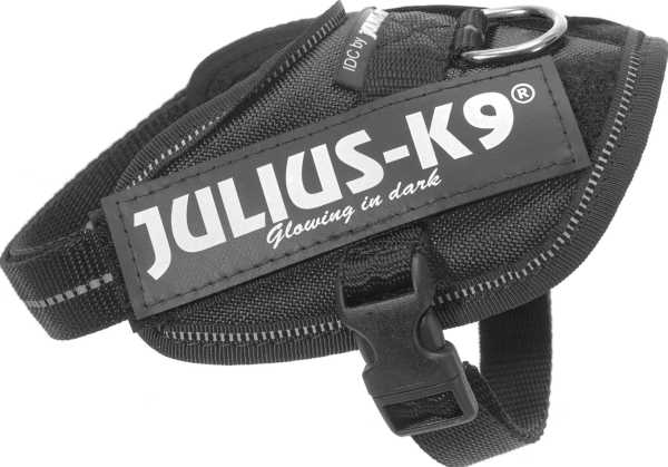 Trixie Julius-K9® IDC diržai, Baby 2 / XS – S: 33–45 cm / 18 mm, juodi