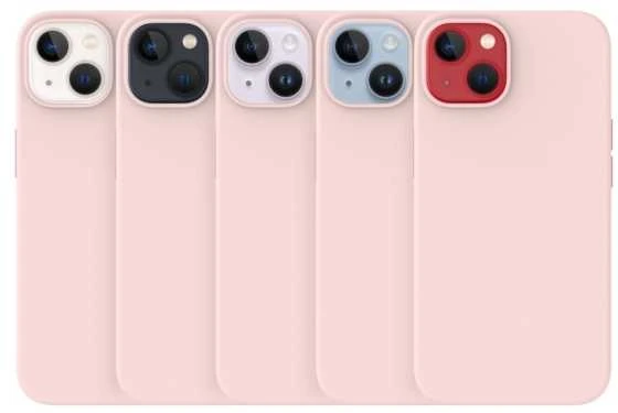 Just Mobile TENC silikoninis dėklas, skirtas „iPhone 14“ (taip pat tinka „iPhone 13“ baziniam modeliui) – rožinis