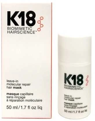 Nenuplaunama atkuriamoji plaukų kaukė K18 Leave-in Molecular Repair Hair Mask, 50 ml