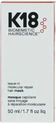 Nenuplaunama atkuriamoji plaukų kaukė K18 Leave-in Molecular Repair Hair Mask, 50 ml
