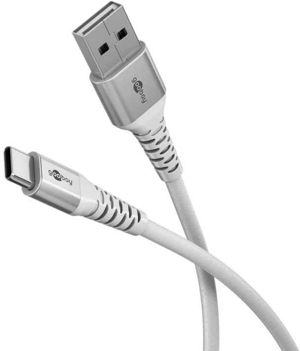 „Goobay“ | USB-C į USB-A itin minkštas tekstilinis laidas su metaliniais kištukais | 74530
