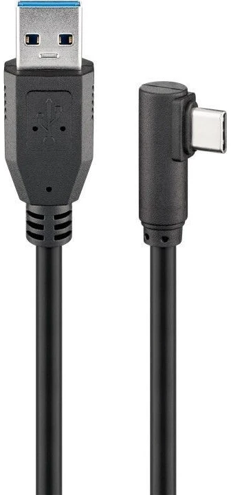 Goobay USB-C 90 ° - USB-A laidas, 1 m