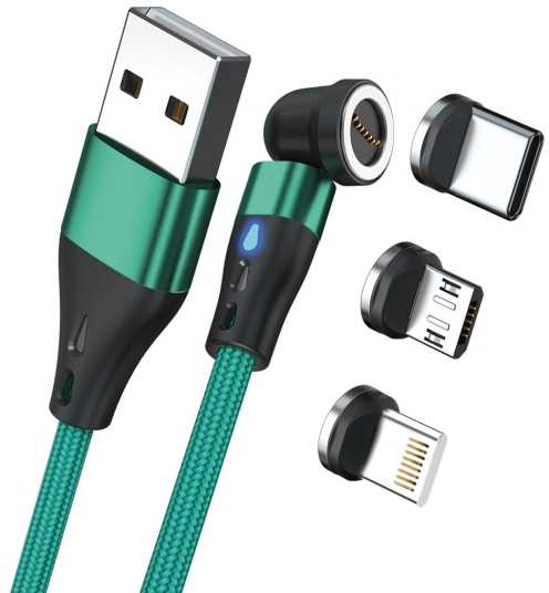 Kabelis USB Realpower USB-A - USB-A 1 m Žalias (439636)