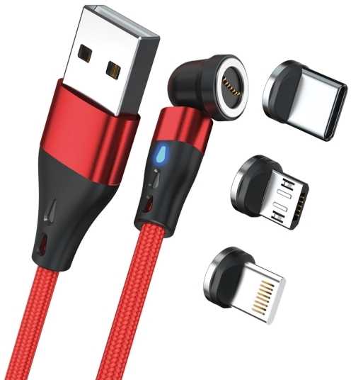 Kabelis USB Realpower USB-A - USB-C 2 m Raudona (439644)