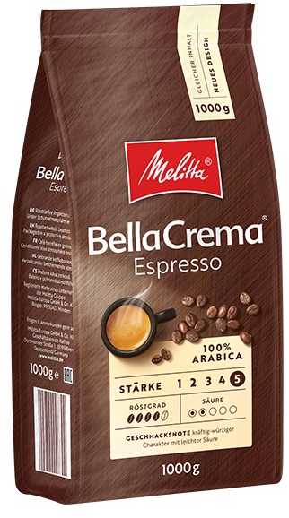 Melitta BellaCrema Espresso kavos pupelės - 1000 g.