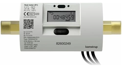 Kamstrup Multical 303 1.5m3/h - Energijos skaitiklis. Baterinis, belaidis M-bus, Mwh, grįžtamasis srautas, 110mm, 3/4