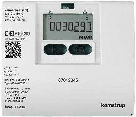 Kamstrup Šilumos skaitiklis MULTICAL® 403 2,5 m³/h / 190 mm / 1" su baterija grįžtamajam montavimui
