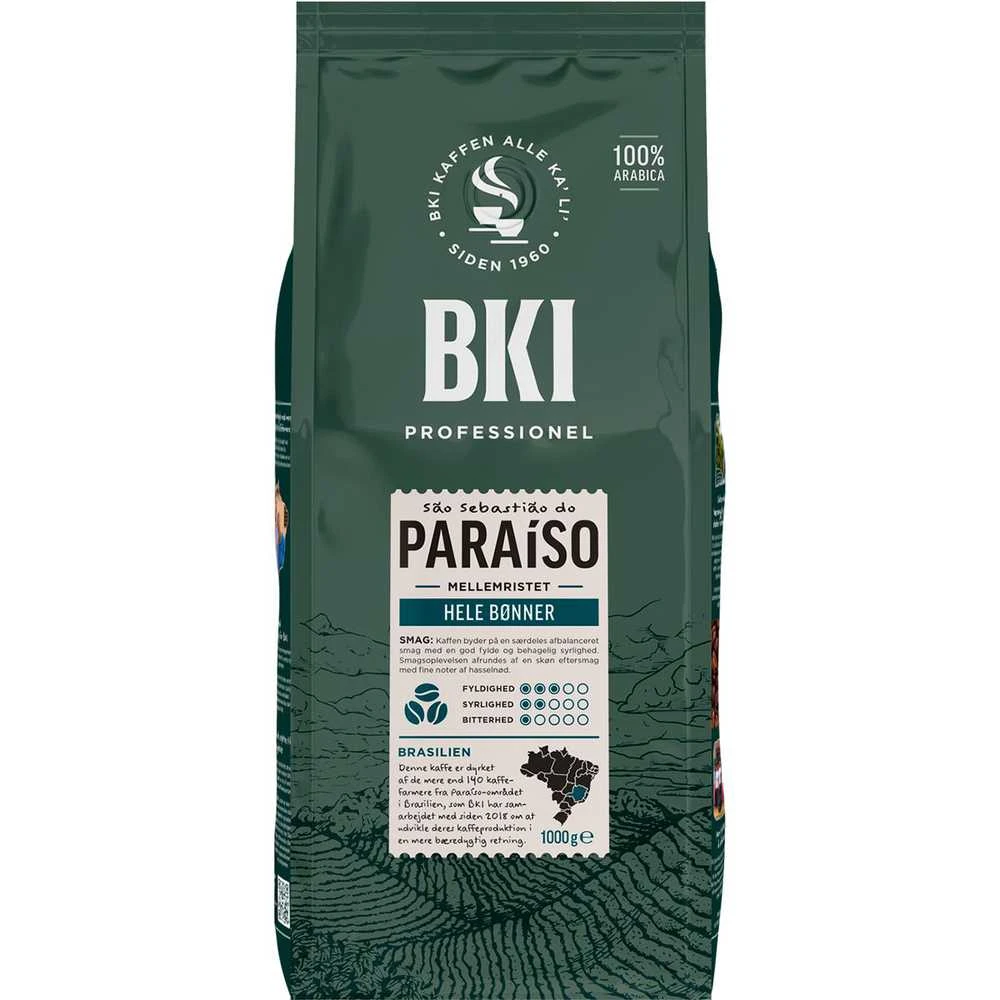 Kava BKI Paraiso 1000g - kavos pupelės