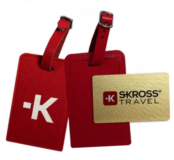 Skross Bagažo etiketės – raudonos