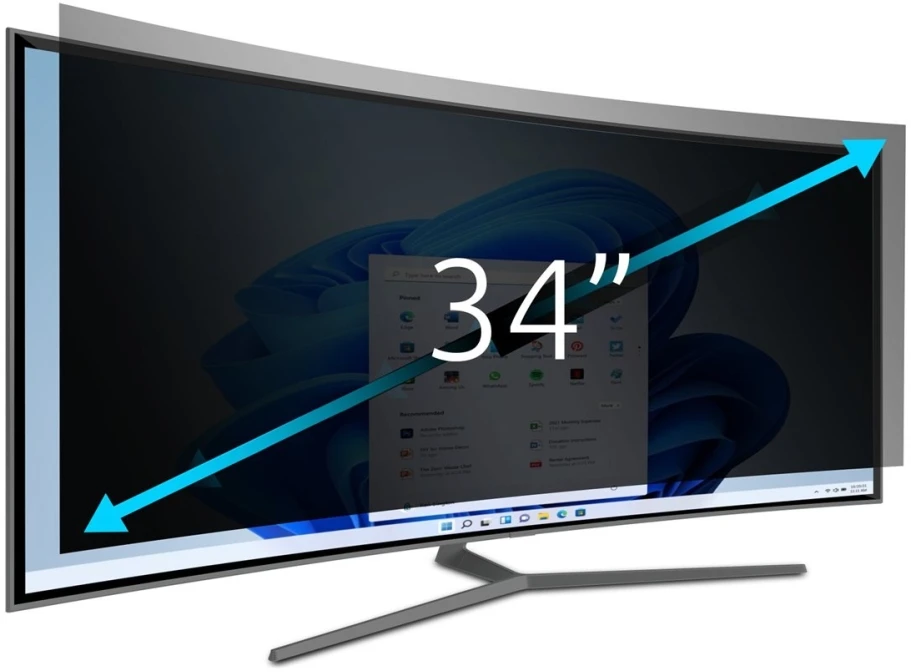Leitz KENSINGTON 627208 filtras, dvipusis nuimamas 34 colių Samsung C34H890 lenktas monitorius
