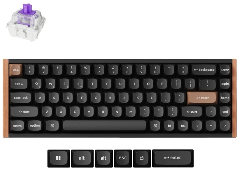 Klaviatūra Keychron K6 HE SE 65 % pelinäppäimistö, musta/puu