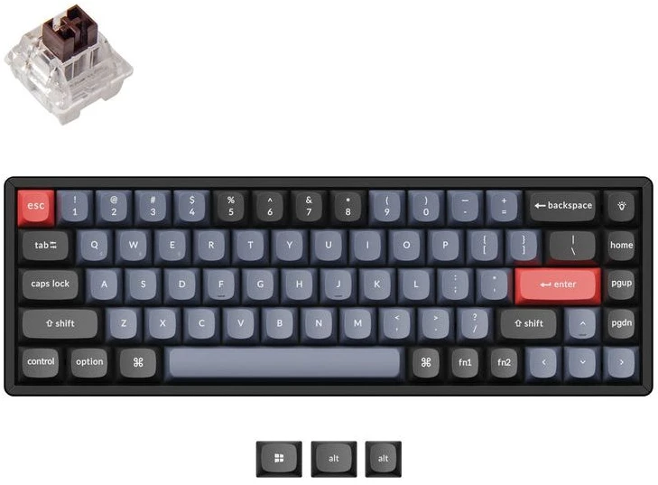 „Keychron K6Pro 65% Alu RGB Brown H“ klaviatūra K6P-J3-DE