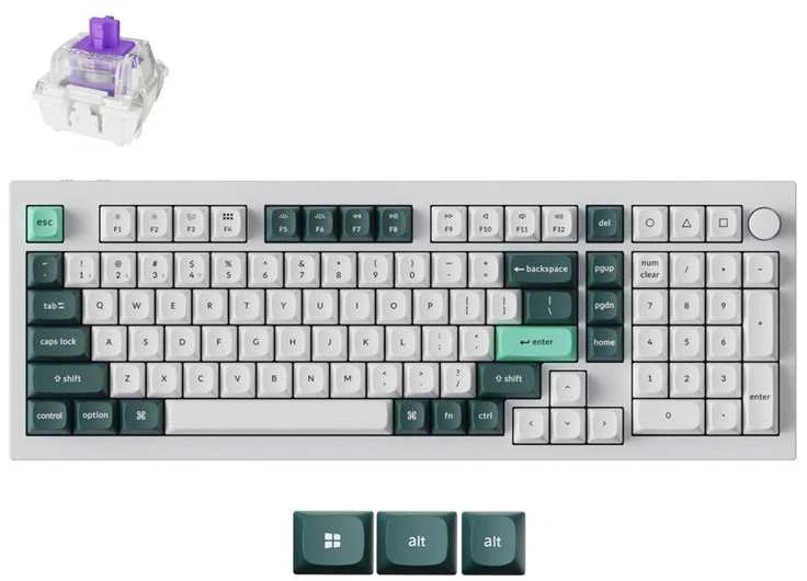 Klaviatūra Keychron Q5 HE 96% rankenėlės belaidis trijų režimų QMK Gateron 2.0 magnetinis jungiklis, baltas korpusas