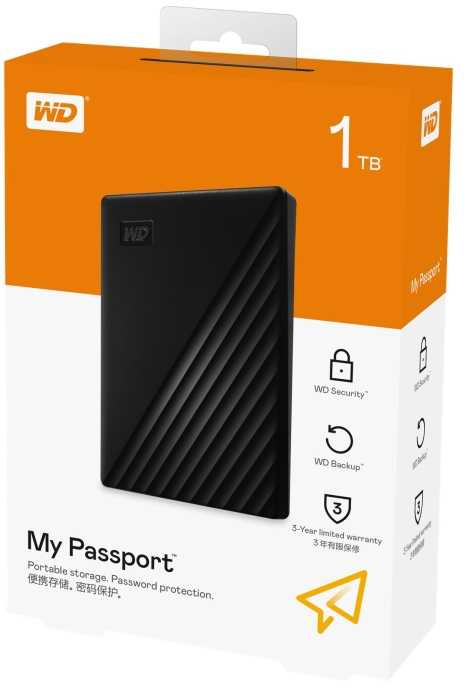 Išorinis kietasis diskas „Western Digital My Passport 1TB“ Juodas (išorinis kietasis diskas „My Passport“)