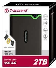 TRANSCEND StoreJet 25M3 2TB išorinis kietasis diskas, atsparus smūgiams