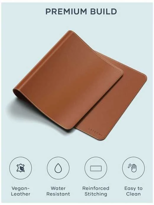 SATECHI Vegan-Leather Premium stalo kilimėlis (rudas)