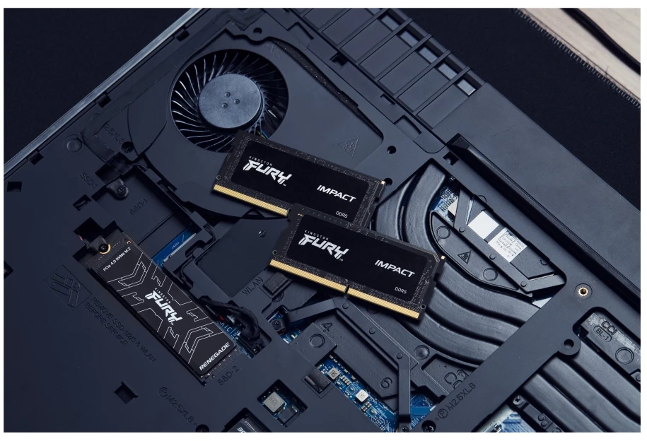 RAM „Kingston KF564S38IBK2-32“ 32 GB 6400 MT/s DDR5 CL38 SODIMM (2 komplektai) FURY Impact PnP | Kingstonas