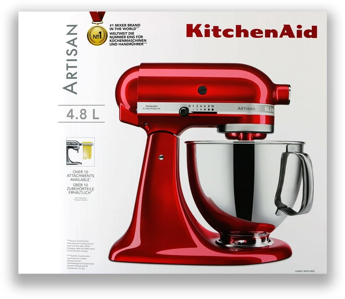 Virtuvinis kombainas KITCHENAID 5KSM175PSECA Artisan Elegance, Raudonos spalvos