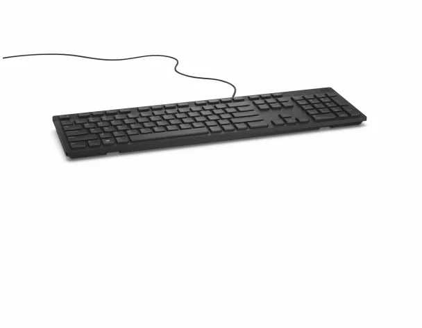 DELL Klaviatūra su laidu - KB216 - US International (QWERTY) - Juoda, pilno dydžio (100%), laidinė, USB, stūmokliniai klavišai, QWERTY, Juoda