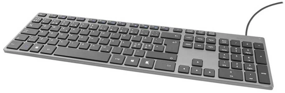 Klaviatūra Deltaco TB-801 - Full-size (100%) - USB - Membrane - QWERTY - Pilkas