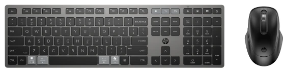 Klaviatūra HP 720 MULTI RCHRGBL WLS KB MS, Full-size (100%), Wireless, USB + Bluetooth, Mechaninė, Juodas, su pele