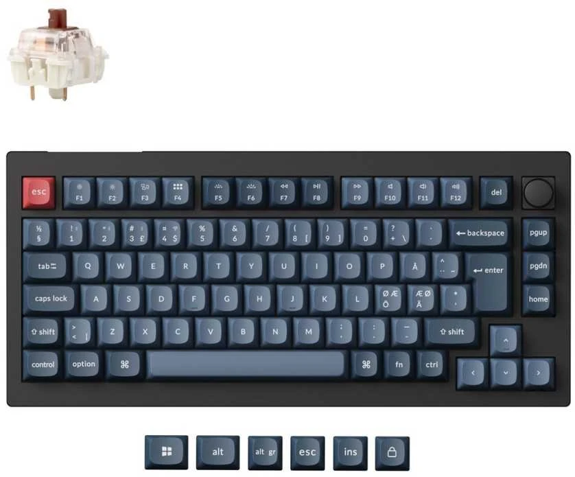 Keychron V1 MAX bevielė mechaninė 75% klaviatūra (V1M-D3)