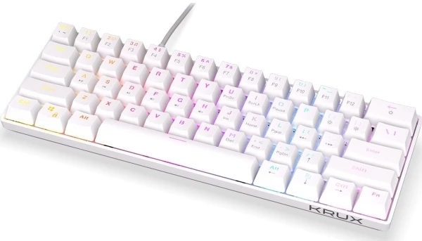 Klaviatūra žaidimams Krux Qara 60% su laidu mechaninė Outemu Raudona su pašvietimu balta