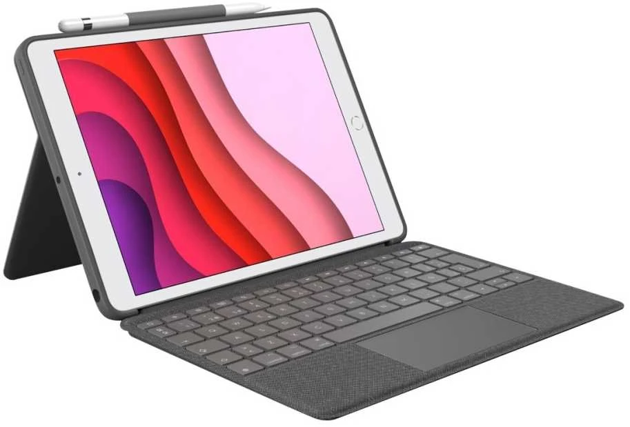 Logitech „COMBO TOUCH“ KIŠENINIS KIŠENINIS „IPAD“ (10 KARTOS) – „OXFORD Pilkas ESP“ – „MEDITER-412“