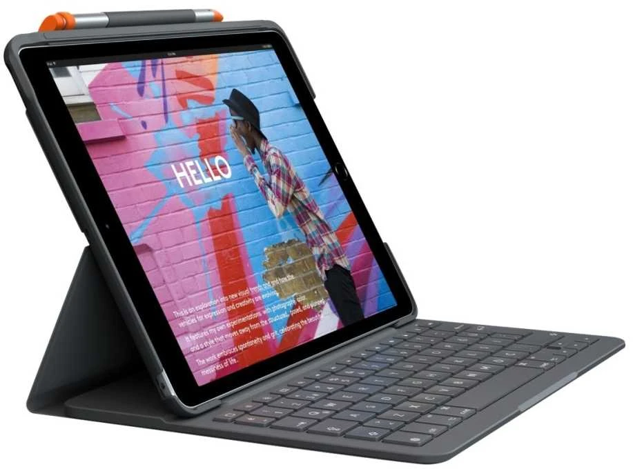 Logitech Slim Folio klaviatūros dėklas iPad, Pilkos spalvos