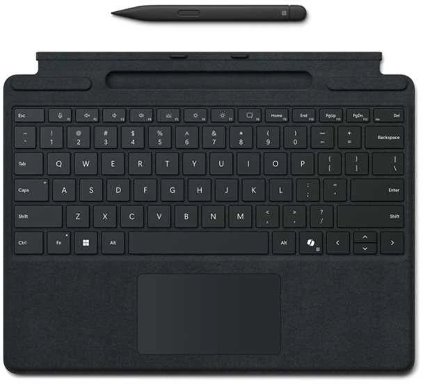 Klaviatūra „MICROSOFT Surface Pro9/10 Typecover“ su plonu rašikliu COMM, juodas, Italija