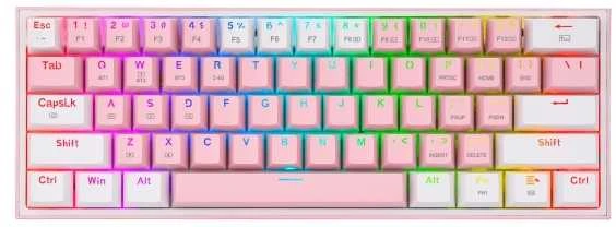 Klaviatūra žaidimams Redragon Fizz Pro K616 Redragon Mechaninė Raudona Switches belaidė mechaninė su pašvietimu balta