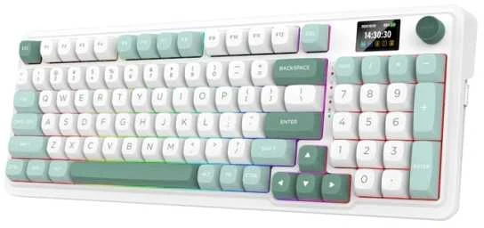 Klaviatūra žaidimams Redragon Galatin Pro K719WG-RGB-PRO Redragon Linear Mint Mambo Switch belaidė mechaninė su pašvietimu balta