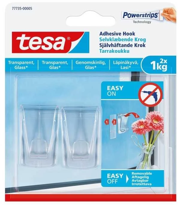 Tesa Kabliukai, skaidrūs, 77735, 2X1 kg, DECO