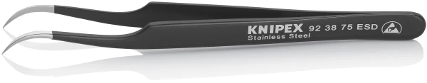 Knipex 92 38 75 ESD, Juoda, Metalinis, 17 g, 120 mm